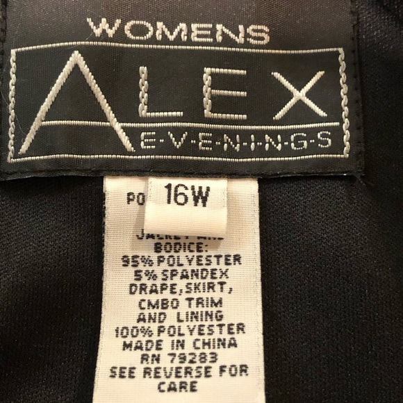 Alex Evenings Plus Size Black Sequin Dress Set - Picture 10 of 11